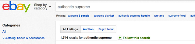 Selling supreme outlet on ebay